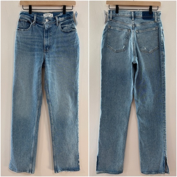 NWT Abercrombie & Fitch Curve Love Ultra High Rise 90s Straight Jean, 27 - Picture 5 of 10